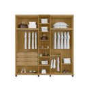 Ver imagem 2 de Guarda-Roupa Casal 5 Portas com Espelho Sapateira e 3 Gavetas Interna Munique Marrom/Cinamomo