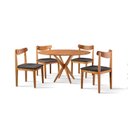 Ver imagem 3 de Conjunto de Sala de Jantar Mesa 120cm com 4 Cadeiras Aurora Marrom/Preto
