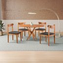 Ver imagem 1 de Conjunto de Sala de Jantar Mesa 120cm com 4 Cadeiras Aurora Marrom/Preto