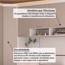 Ver imagem 4 de Quarto Modulado Queen de Canto com Guarda-roupas Maleiro e Cabeceira Alpes Master Luciane Móveis