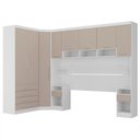 Ver imagem 2 de Quarto Modulado Queen de Canto com Guarda-roupas Maleiro e Cabeceira Alpes Master Luciane Móveis