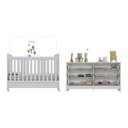 Ver imagem 3 de Berço 3 em 1 com Colchão Incluso Rodízios e Cômoda Chantilly Multimóveis Mp4289 Branco