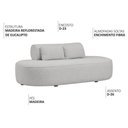 Ver imagem 3 de Sofá Orgânico Horizonte 3 Lugares 180cm Bouclé Cinza Claro - Nexta Casa