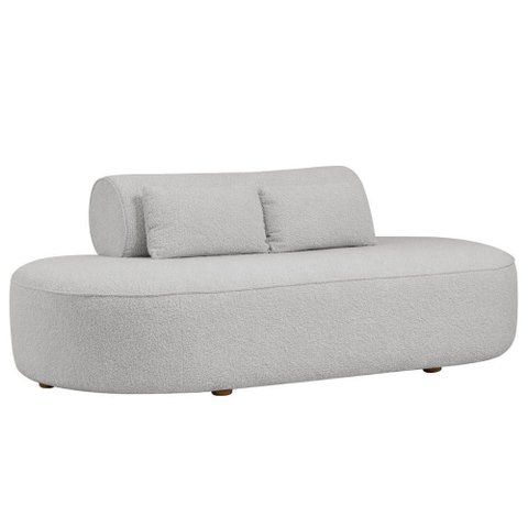 Sofá Orgânico Horizonte 3 Lugares 180cm Bouclé Cinza Claro - Nexta Casa