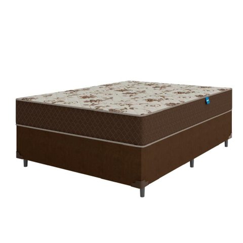 Cama Box Casal Colchão Espuma D33 Marquês 138X188X57Cm Marrom Umaflex - Suporta Até 90Kg Por