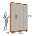 Ver imagem 6 de Guarda Roupa Amsterdam 4 Portas 2 Gavetas - Móveis Tcil