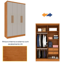 Ver imagem 5 de Guarda Roupa Solteiro 4 Portas 2 Gavetas 133cm Amsterdam Cinamomo/Off White - TCIL Móveis