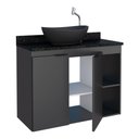Ver imagem 3 de Gabinete Para Banheiro Com Tampo Em Granito Aster 80 Preto