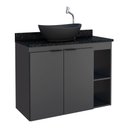 Ver imagem 1 de Gabinete Para Banheiro Com Tampo Em Granito Aster 80 Preto