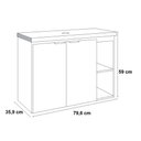 Ver imagem 2 de Gabinete Para Banheiro Com Tampo Em Granito Aster 80 Preto