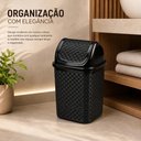 Ver imagem 2 de Lixeira Rattan Luxo 4,5L Polipropileno Tampa Basculante Preto Yeet