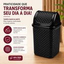 Ver imagem 7 de Lixeira Rattan Luxo 4,5L Polipropileno Tampa Basculante Preto Yeet