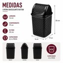 Ver imagem 3 de Lixeira Rattan Luxo 4,5L Polipropileno Tampa Basculante Preto Yeet