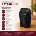 Ver imagem 6 de Lixeira Rattan Luxo 4,5L Polipropileno Tampa Basculante Preto Yeet