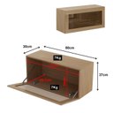 Ver imagem 3 de Rack para TV até 29 Polegadas Suspenso Vidro Reflecta Porta Basculante 80cm R1498 Yescasa Marrom