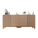 Ver imagem 2 de Aparador Buffet Sala de Estar 4 Portas 180cm Visari C01 - D'Rossi Marrom-freijó