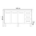Ver imagem 2 de Kit Balcão Gabinete 138cm Carina Savana/preto com Tampo 140cm Savana