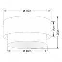 Ver imagem 4 de Plafon Duplo Cilíndrico Vivare Md-3017 Cúpula Tecido 50x40cm - Bivolt Verde-folha-branco 127/220v