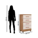 Ver imagem 3 de Guarda Roupa Casal 6 Portas e Cômoda 4 Gavetas Lite Nature Off White - Móveis Leão