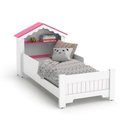 Ver imagem 2 de Mini Cama Infantil Casinha Princesa Branco com Rosa MDF com Grade de Proteção Casah