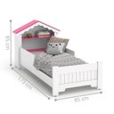 Ver imagem 3 de Mini Cama Infantil Casinha Princesa Branco com Rosa MDF com Grade de Proteção Casah