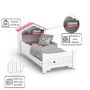 Ver imagem 4 de Mini Cama Infantil Casinha Princesa Branco com Rosa MDF com Grade de Proteção Casah