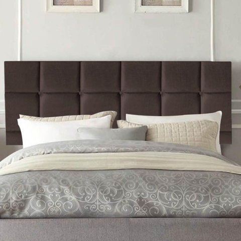 Painel Estofado Luxo Espanha Solteiro Madeira Maciça Corino Marrom Gat Magazine 100cm