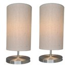 Ver imagem 1 de 2 Luminária Abajur Cupula Tecido Cru Eco Clean Cilindrico