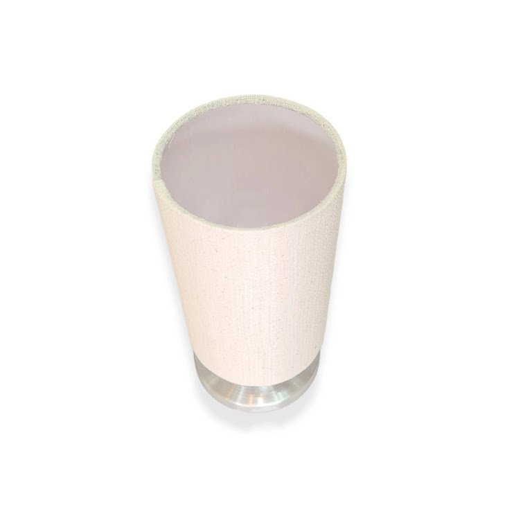 2 Luminária Abajur Cupula Tecido Cru Eco Clean Cilindrico - 3