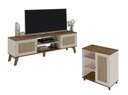 Ver imagem 1 de Conjunto para Sala com Rack e Buffet Charlotte Pinho/off White Artely