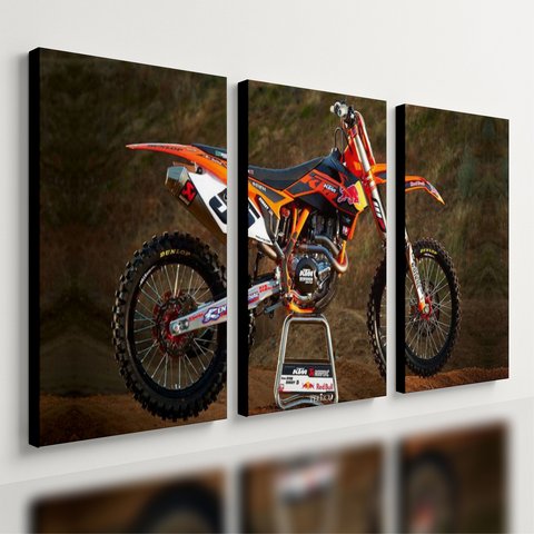 Kit 3 Quadro Decorativo Motocross Enduro Trilha Crf 28x20cm