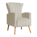 Ver imagem 1 de Poltrona Decorativa Melinda Pés Palito Tecido Suede Várias Cores - Qlare Estofados - Suede Bege