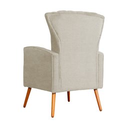 Poltrona Decorativa Melinda Pés Palito Tecido Suede Várias Cores - Qlare Estofados - Suede Bege - 3