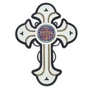 Ver imagem 1 de Crucifixo de Parede Medalha de São Bento com Strass 24 Cm