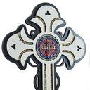 Ver imagem 2 de Crucifixo de Parede Medalha de São Bento com Strass 24 Cm