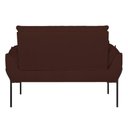 Ver imagem 5 de Poltrona Sofá Luxo Base Metal Preto Recepção Escritório Marrom