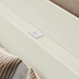 Cabeceira com Mesas Laterais 2 Gavetas 100% Mdf Santorini Off White - Móveis Europa - 4