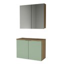 Ver imagem 2 de Conjunto de Banheiro 90cm x 145cm Nature Marrom/Carvalho/Verde