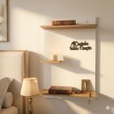 Ver imagem 2 de Jogo 3 Prateleiras de Parede MDF 90 x 60 Suporte Porta Quadros, Cantinho da Oração Amadeirado com