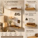 Ver imagem 4 de Jogo 3 Prateleiras de Parede MDF 90 x 60 Suporte Porta Quadros, Cantinho da Oração Amadeirado com