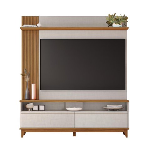 Estante Home Nt1335 para Tv até 65" Of White Tx/freijó Trend Notável Móveis Off White Tx/freij