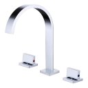 Ver imagem 3 de Torneira Misturador Lavabo Banheiro Duplo Comando Prateada