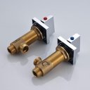 Ver imagem 5 de Torneira Misturador Lavabo Banheiro Duplo Comando Prateada