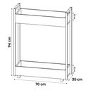 Ver imagem 4 de Carrinho Auxiliar para Salão de Beleza Lara 70cm em Aço com Rodízios Preto - Desk Design