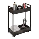 Ver imagem 1 de Carrinho Auxiliar para Salão de Beleza Lara 70cm em Aço com Rodízios Preto - Desk Design