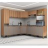 Cozinha Modulada de Canto Completa 8 Peças 17 Portas 1 Gaveta Beatriz Nogal Damasco - 1