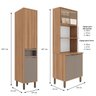Cozinha Modulada de Canto Completa 8 Peças 17 Portas 1 Gaveta Beatriz Nogal Damasco - 5