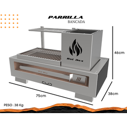 Churrasqueira HotBox Parrilla - Grelha Uruguaia - BANCADA + KIT TENDAL - 2