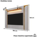 Ver imagem 3 de Painel Suspenso Tv 75 Pol 180 Cm Maresias Off White Naturalle Bechara