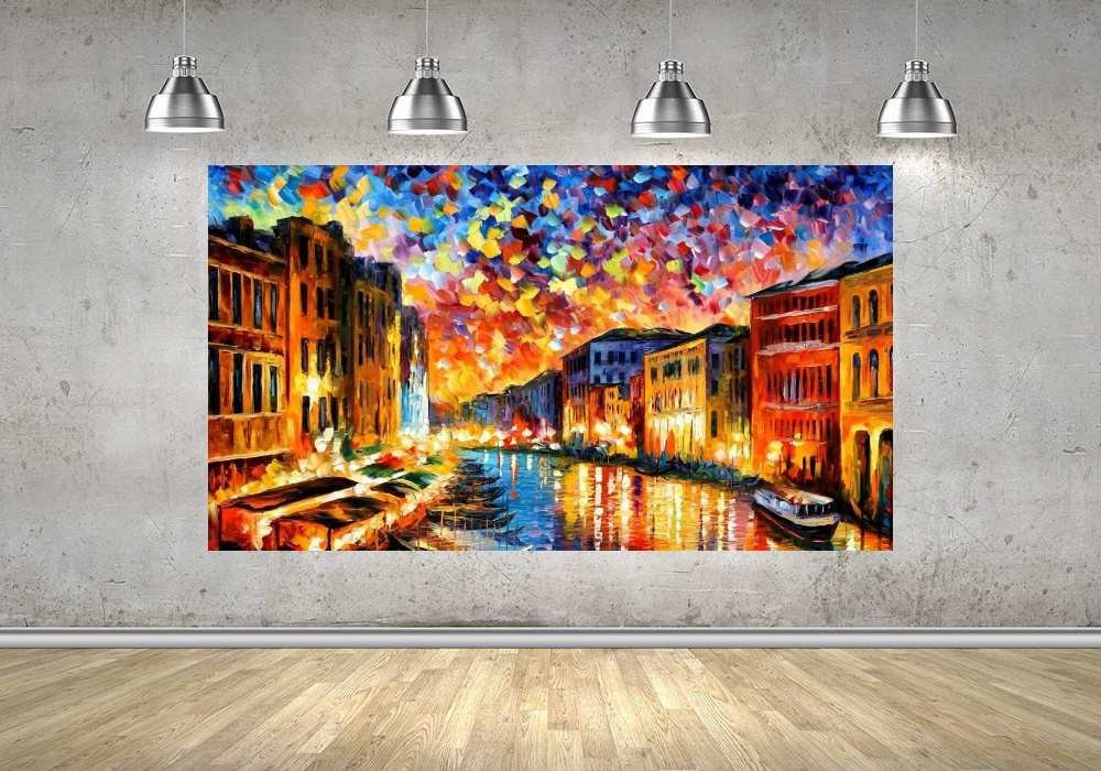 Quadro Pintura Tela Cidade Paisagem Urbana 4021: 100cm (A) x 170cm (L) - 4